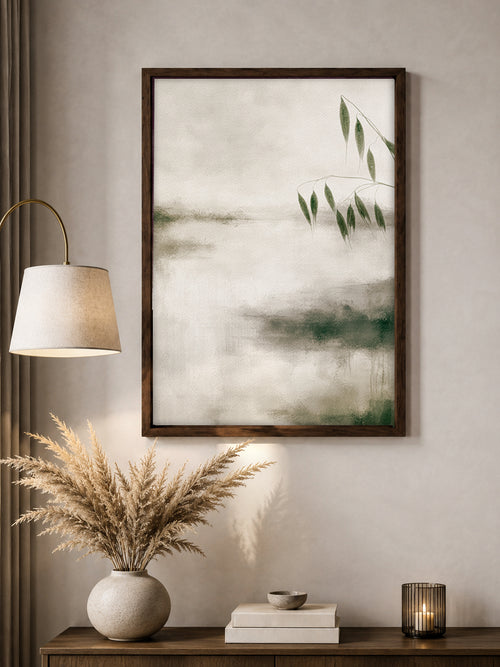 Botanical Fine Art print with lake and branch motifs