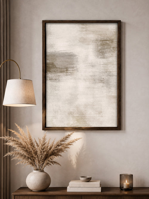 Minimalist wall art set in solid wood frame