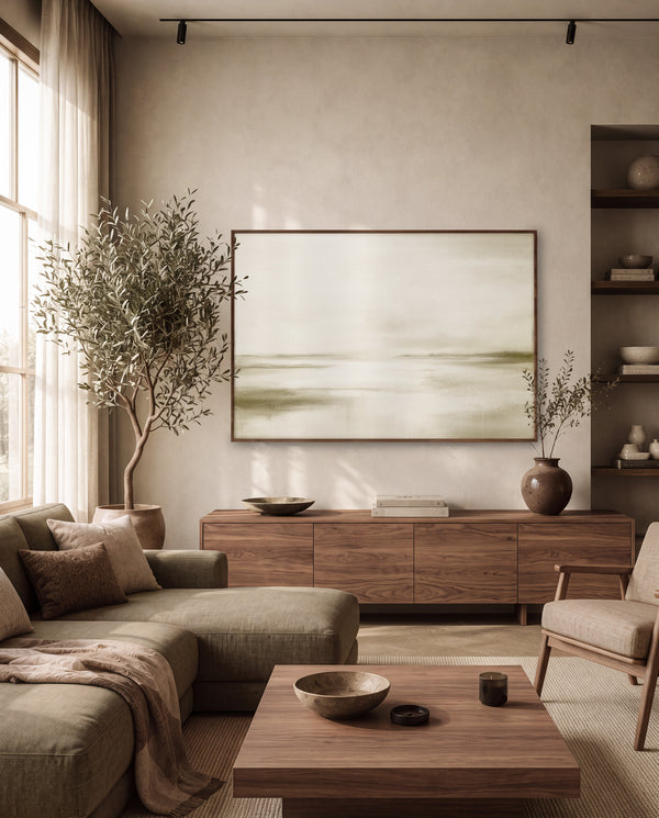 Large Olive Green Horizontal Wall Art — Minimalism No. 02 Horizontal