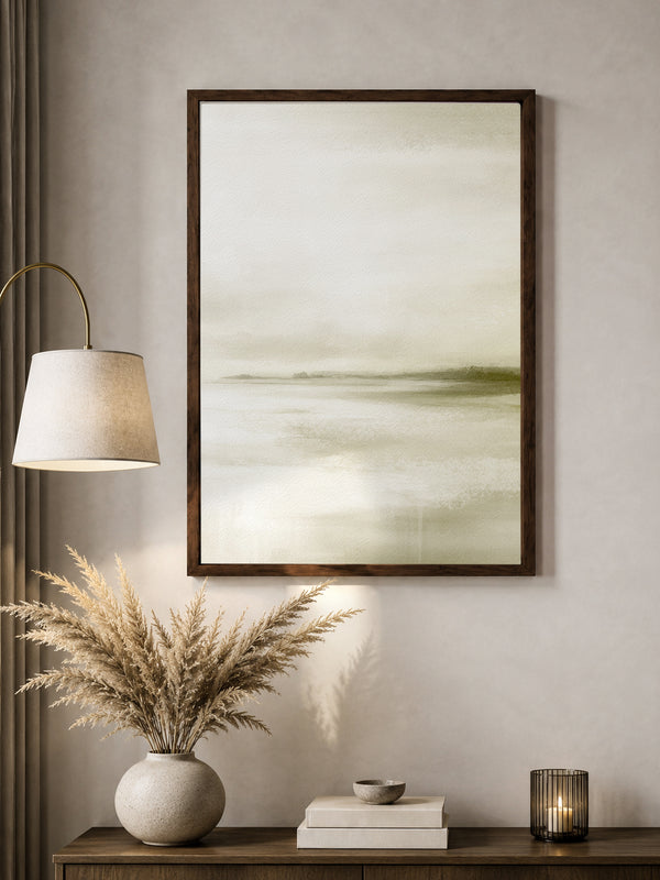 Large Olive Green Abstract Fine Art Print No.02  — Minimalism No. 02-02