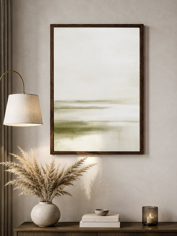 Large Olive Green Abstract Fine Art Print No.01  — Minimalism No. 02-01